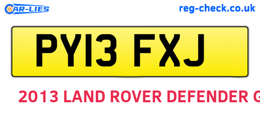 PY13FXJ are the vehicle registration plates.