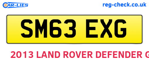 SM63EXG are the vehicle registration plates.