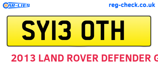 SY13OTH are the vehicle registration plates.