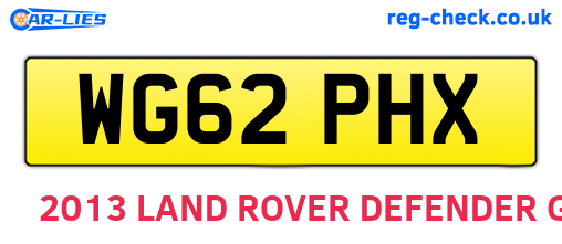 WG62PHX are the vehicle registration plates.