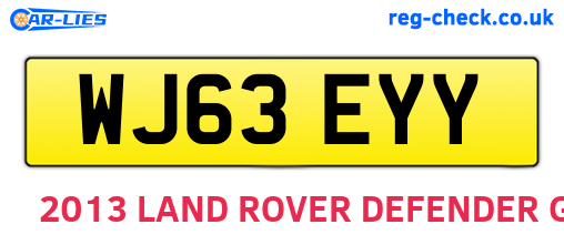 WJ63EYY are the vehicle registration plates.