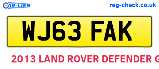 WJ63FAK are the vehicle registration plates.
