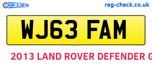 WJ63FAM are the vehicle registration plates.