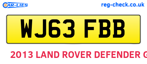 WJ63FBB are the vehicle registration plates.