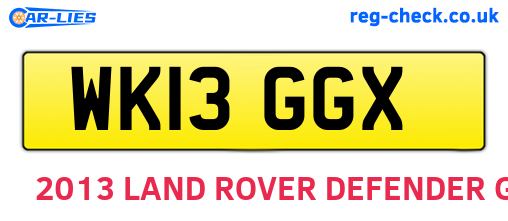 WK13GGX are the vehicle registration plates.