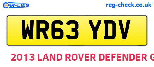 WR63YDV are the vehicle registration plates.