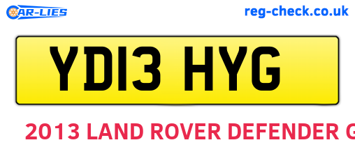 YD13HYG are the vehicle registration plates.