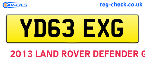 YD63EXG are the vehicle registration plates.