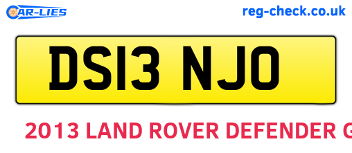 DS13NJO are the vehicle registration plates.