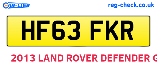 HF63FKR are the vehicle registration plates.