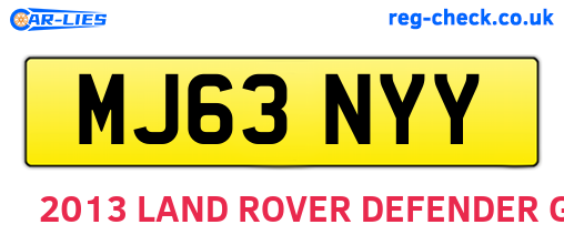 MJ63NYY are the vehicle registration plates.