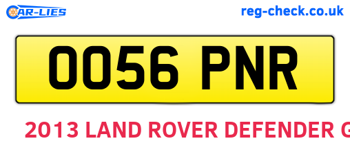 OO56PNR are the vehicle registration plates.