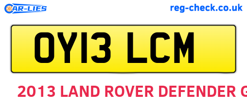 OY13LCM are the vehicle registration plates.
