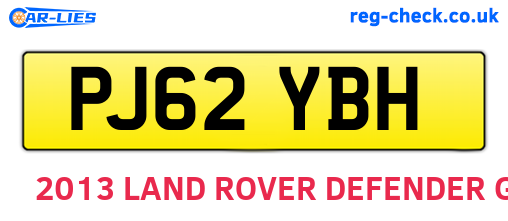 PJ62YBH are the vehicle registration plates.