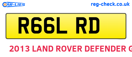 R66LRD are the vehicle registration plates.