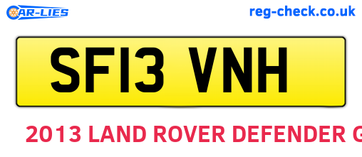 SF13VNH are the vehicle registration plates.