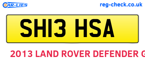SH13HSA are the vehicle registration plates.