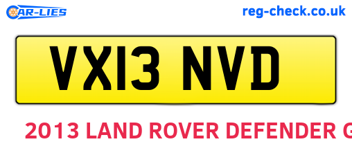 VX13NVD are the vehicle registration plates.