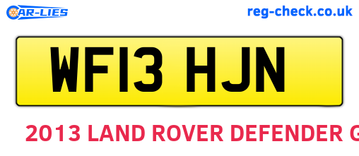 WF13HJN are the vehicle registration plates.