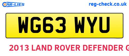 WG63WYU are the vehicle registration plates.