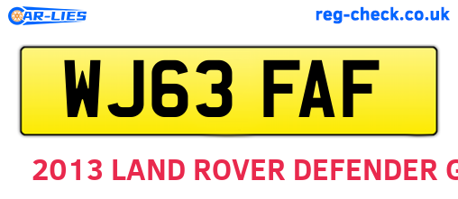 WJ63FAF are the vehicle registration plates.