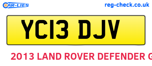 YC13DJV are the vehicle registration plates.