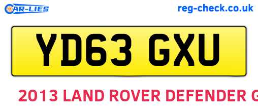 YD63GXU are the vehicle registration plates.