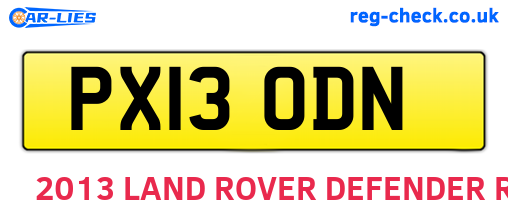 PX13ODN are the vehicle registration plates.