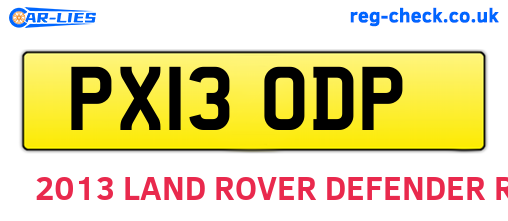 PX13ODP are the vehicle registration plates.