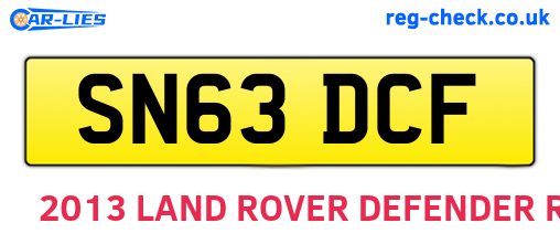 SN63DCF are the vehicle registration plates.