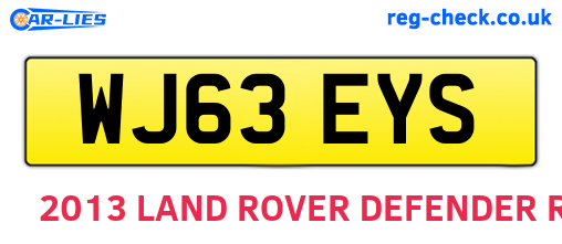 WJ63EYS are the vehicle registration plates.