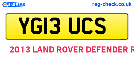 YG13UCS are the vehicle registration plates.