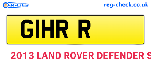 G1HRR are the vehicle registration plates.