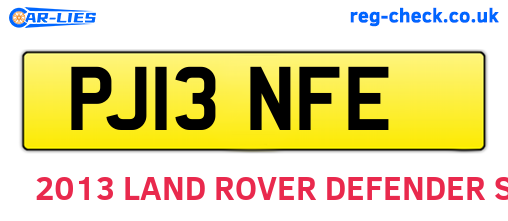 PJ13NFE are the vehicle registration plates.