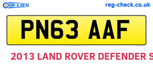 PN63AAF are the vehicle registration plates.