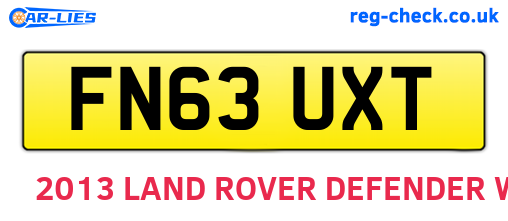 FN63UXT are the vehicle registration plates.