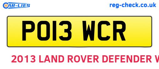 PO13WCR are the vehicle registration plates.