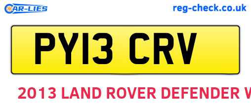 PY13CRV are the vehicle registration plates.