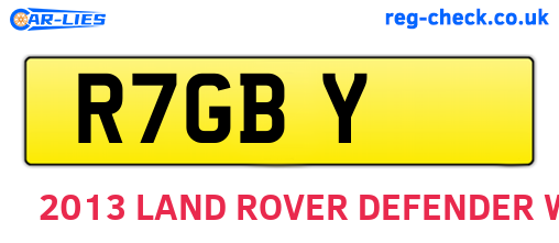 R7GBY are the vehicle registration plates.