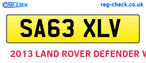 SA63XLV are the vehicle registration plates.