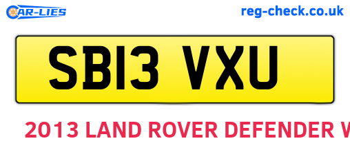 SB13VXU are the vehicle registration plates.