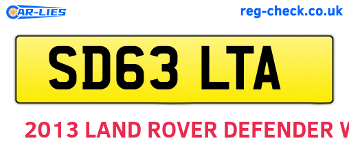 SD63LTA are the vehicle registration plates.