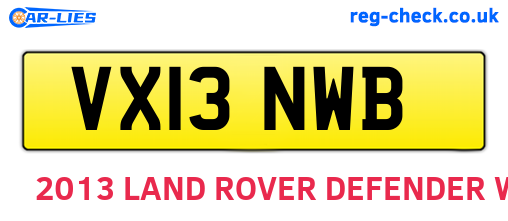VX13NWB are the vehicle registration plates.
