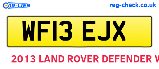 WF13EJX are the vehicle registration plates.