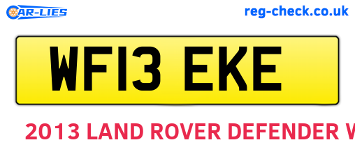 WF13EKE are the vehicle registration plates.