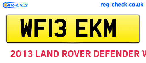WF13EKM are the vehicle registration plates.