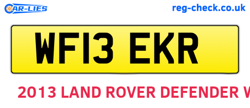 WF13EKR are the vehicle registration plates.