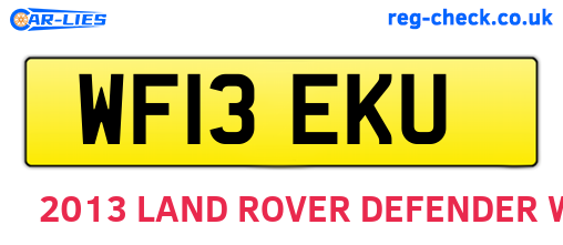 WF13EKU are the vehicle registration plates.