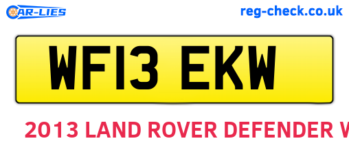 WF13EKW are the vehicle registration plates.
