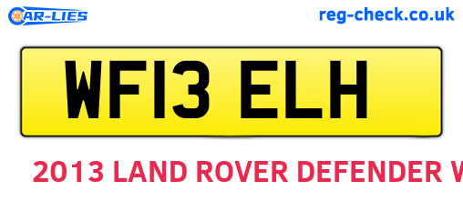 WF13ELH are the vehicle registration plates.